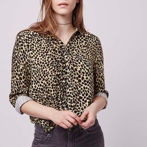 Topshop cheetah blouse